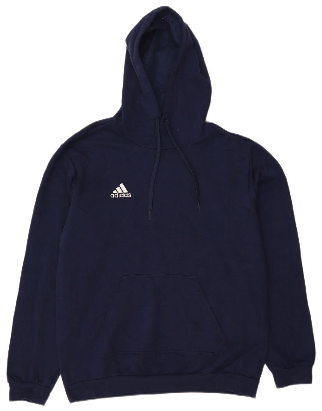 Felpa con cappuccio da uomo Adidas media in cotone blu navy
