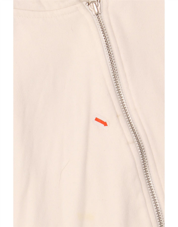 ADIDAS Mens Zip Hoodie Sweater XL White Cotton