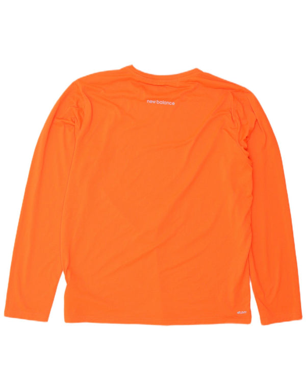 New Balance Maglia da uomo a maniche lunghe grande arancione in poliestere