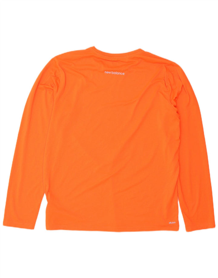 New Balance Maglia da uomo a maniche lunghe grande arancione in poliestere