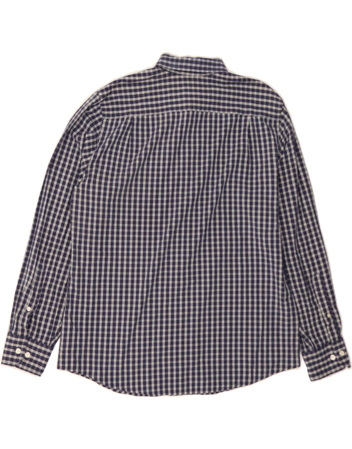 DOCKERS Mens Shirt Large Navy Blue Check Cotton Vintage Dockers and Second-Hand Dockers from Messina Hembry 