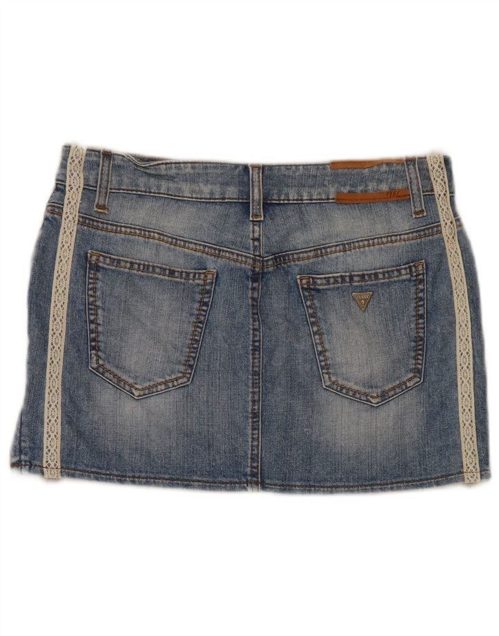 Guess Minigonna in denim a vita bassa da donna W29 in cotone blu medio