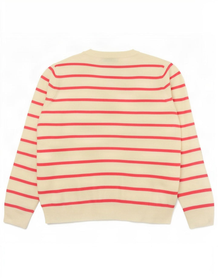 Maglione da donna con scollo a V Marks & Spencer UK 14 a righe rosa medio