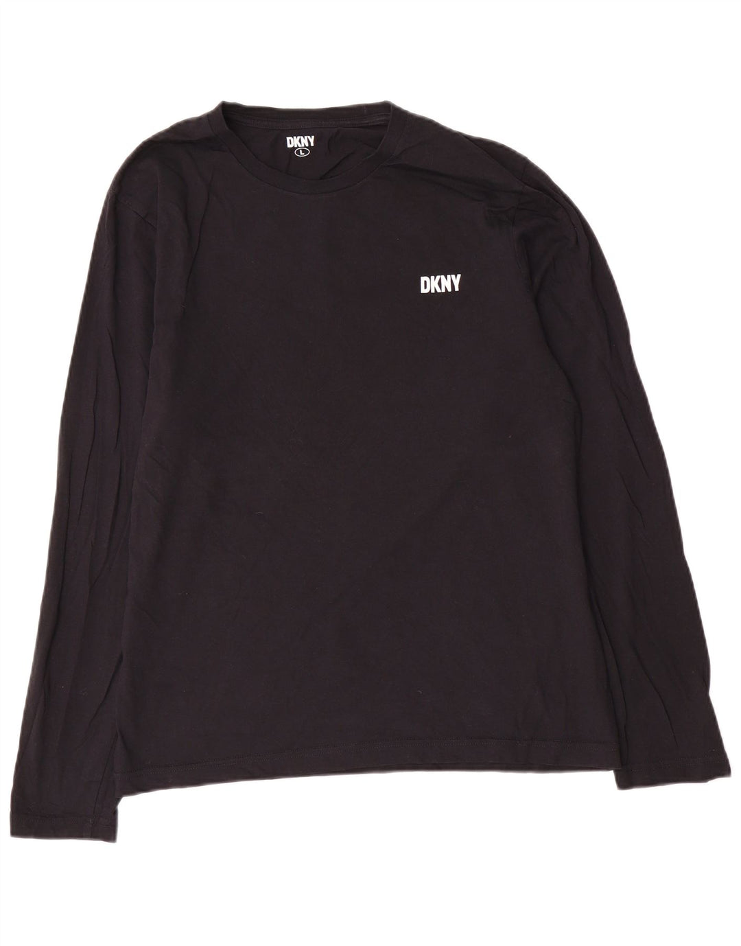 Dkny Top da uomo a manica lunga grande in cotone nero