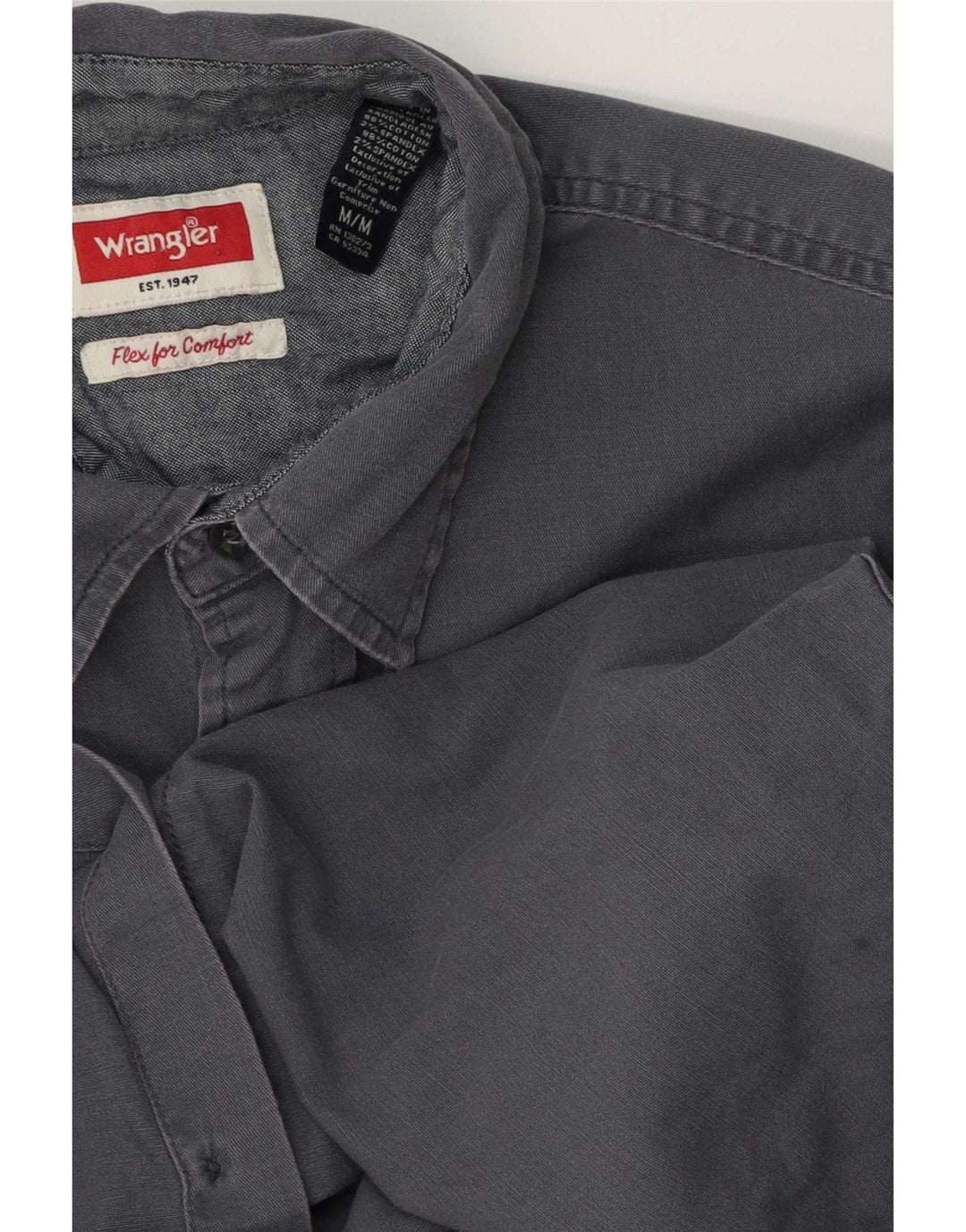 Camicia a maniche corte da uomo Wrangler in cotone blu navy medio