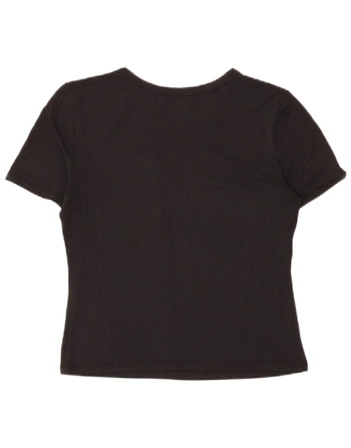 T-shirt corta da donna Zara UK 12 media nera modal