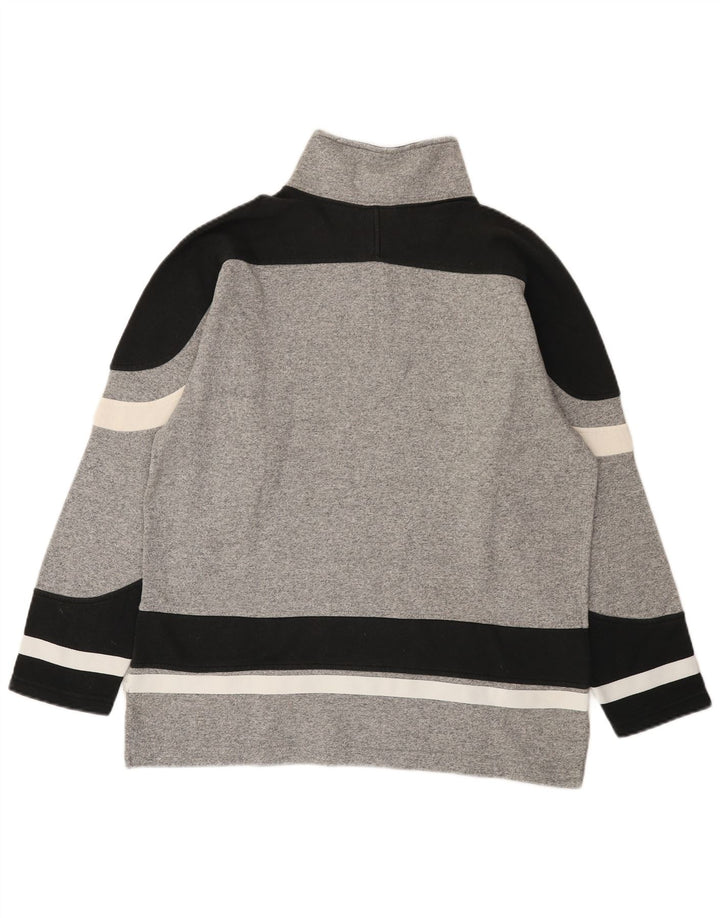 Felpa Champion da uomo con grafica con zip e collo, maglione piccolo grigio a blocchi di colore