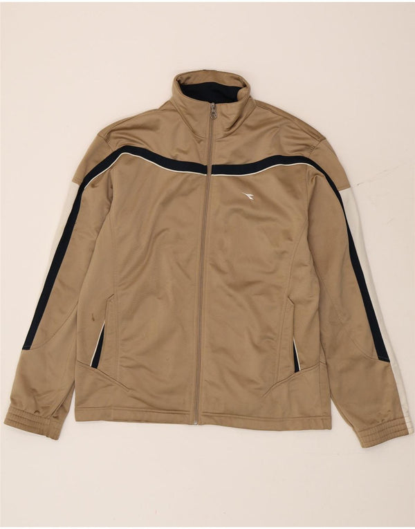 Giacca da tuta da uomo Diadora UK 42 Large Beige Colourblock Poliestere
