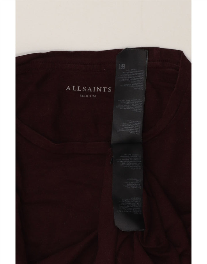 T-shirt da uomo ALL SAINTS Top in cotone bordeaux medio