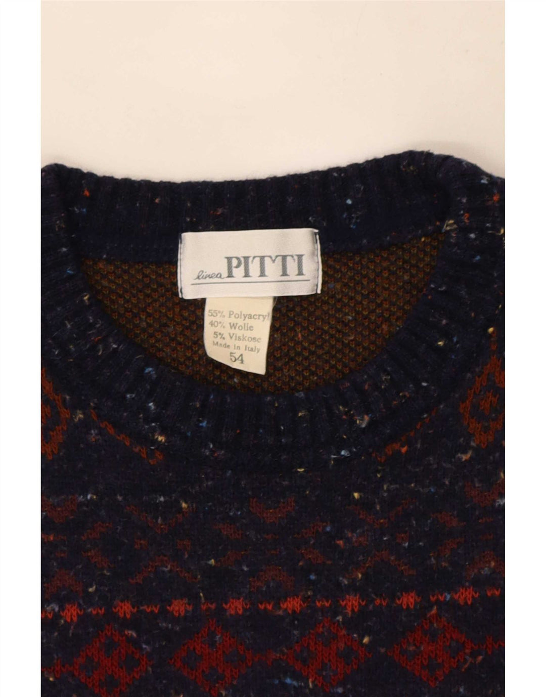 Maglione maglione girocollo da uomo Pitti IT 54 XL Fair Isle multicolore