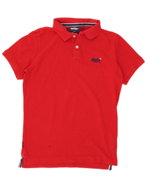 Polo da uomo Superdry in cotone rosso medio