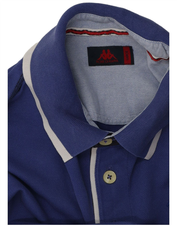 Polo KAPPA da uomo a maniche lunghe grande blu