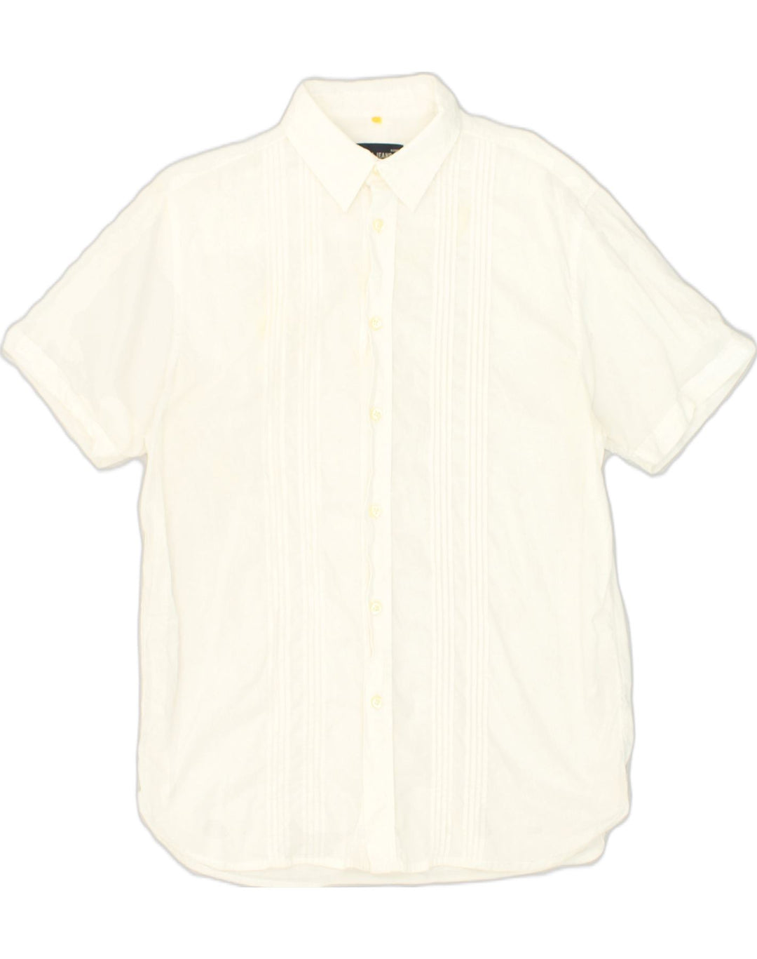 NAUTICA Mens Short Sleeve Shirt Medium White Striped Cotton | Vintage Nautica | Thrift | Second-Hand Nautica | Used Clothing | Messina Hembry 