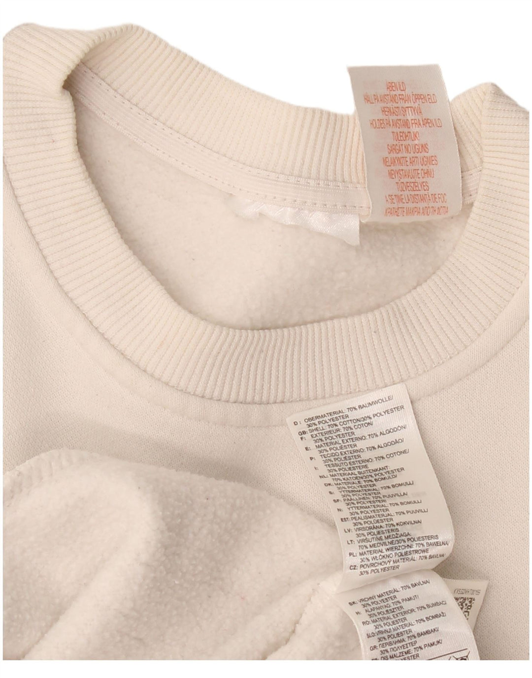 Felpa grafica da donna Adidas Jumper UK 14 cotone bianco medio