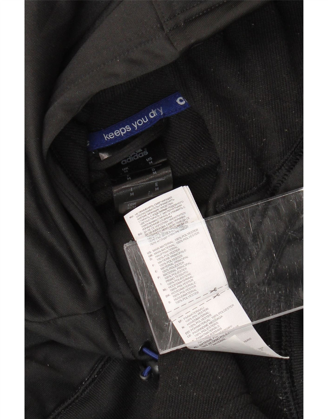 Maglione con cappuccio e zip ADIDAS Climalite da uomo, colore nero medio