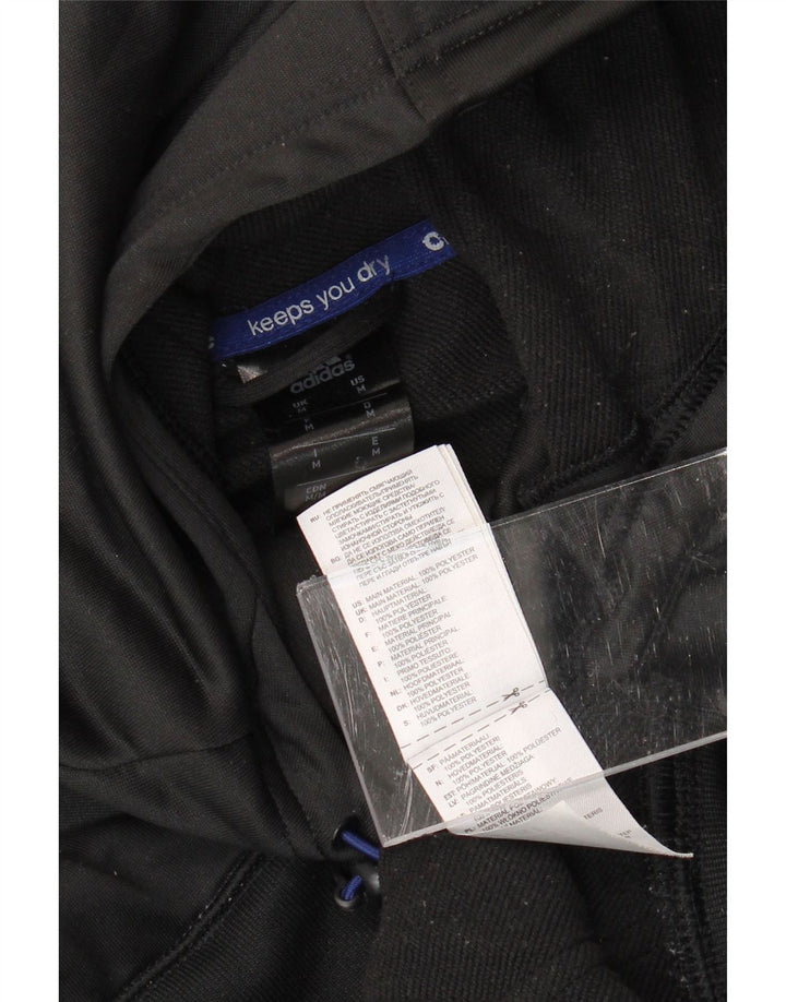 Maglione con cappuccio e zip ADIDAS Climalite da uomo, colore nero medio