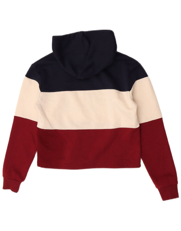 Felpa con cappuccio grafica corta da donna Fila UK 6 XS multicolore Colourblock