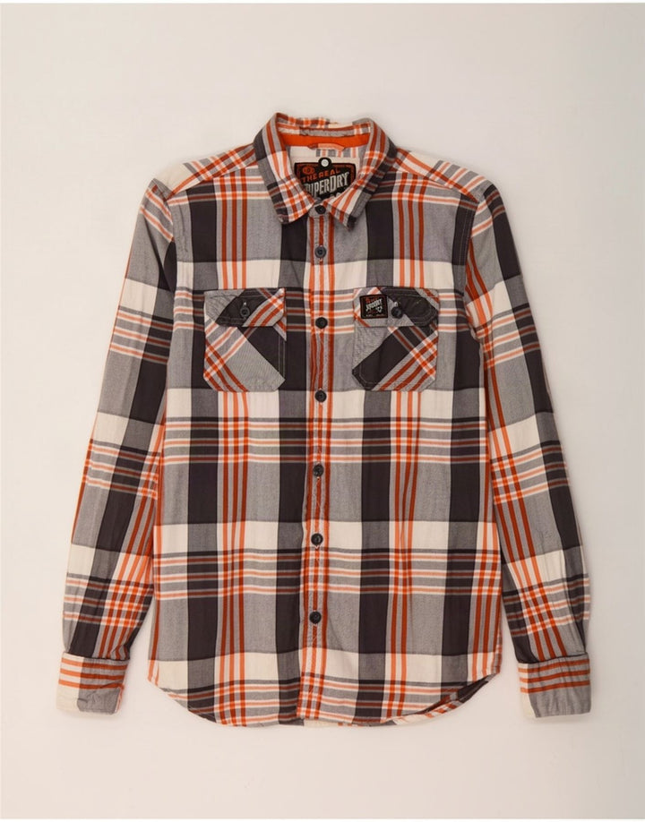 Superdry Camicia in flanella da uomo grande in cotone a quadri multicolore