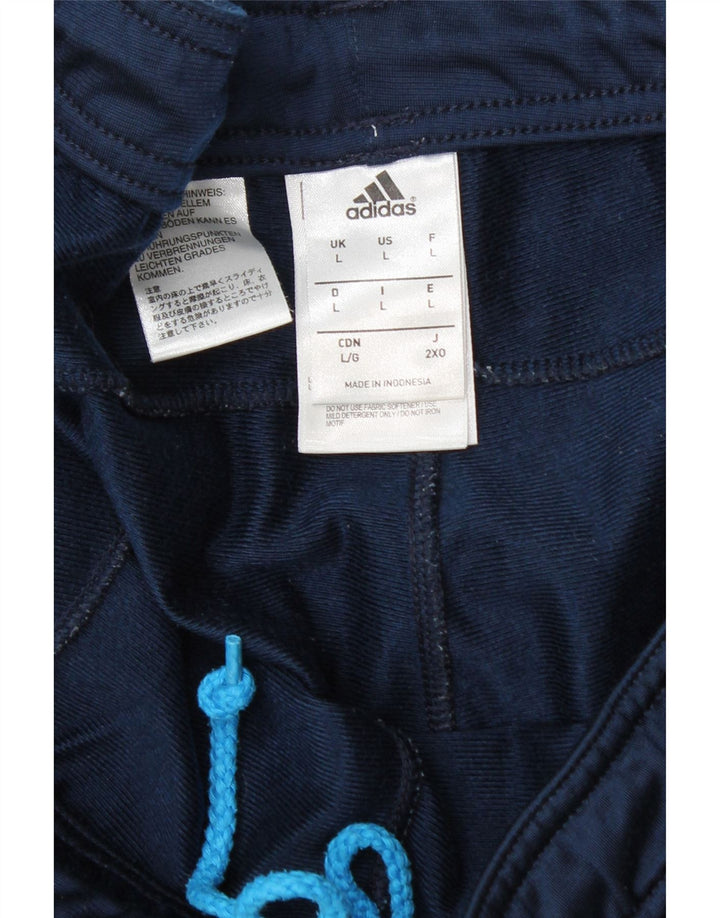 Pantaloni da tuta da uomo Adidas Large in poliestere blu navy