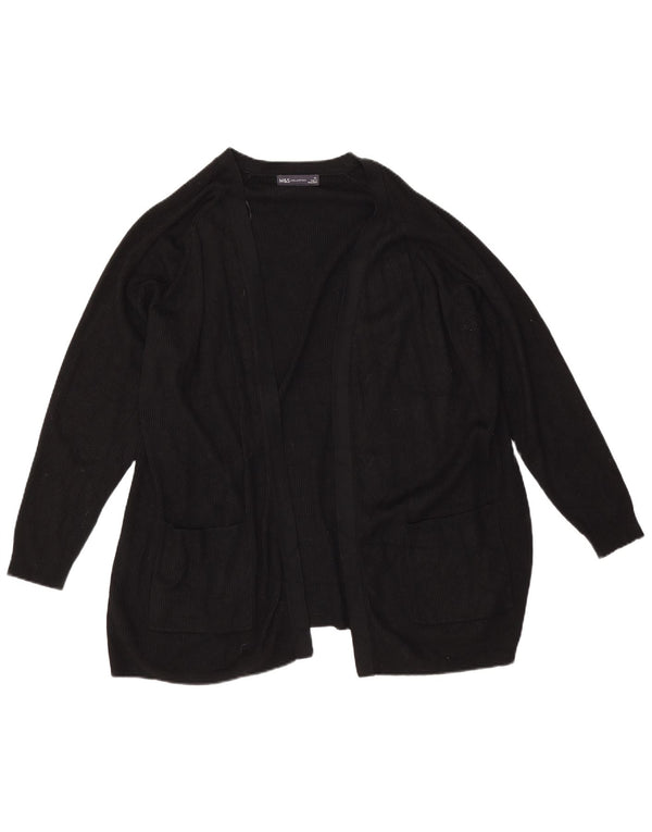 Maglione cardigan aperto da donna Marks & Spencer UK 18 XL viscosa nera