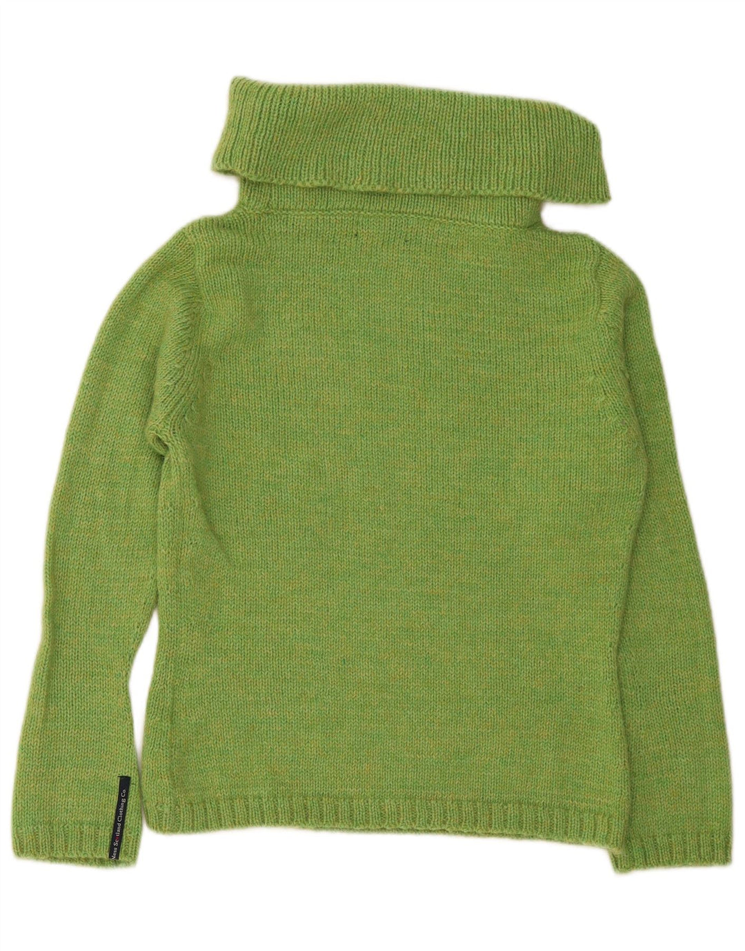 Maglione maglione a collo alto da donna Ness UK 14 grande lana verde