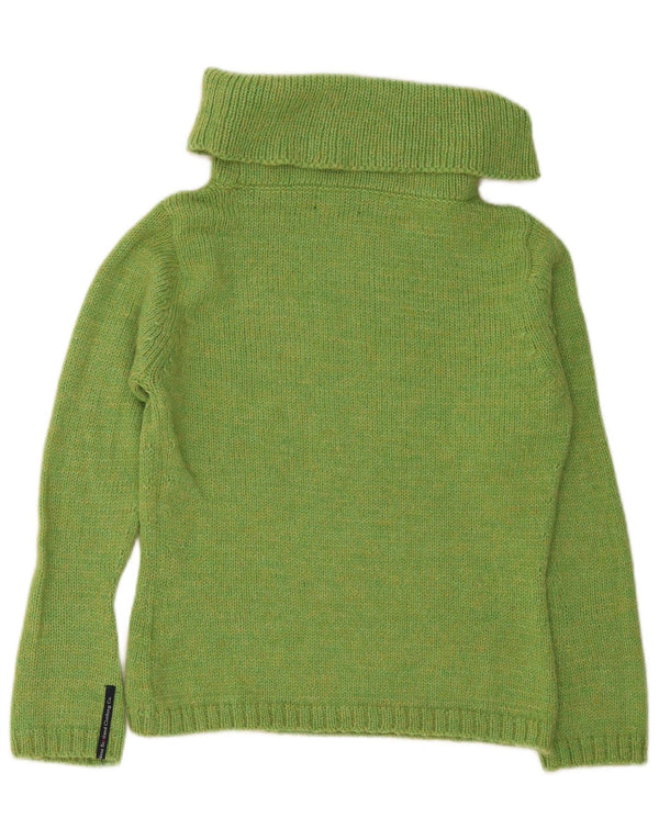 Maglione maglione a collo alto da donna Ness UK 14 grande lana verde