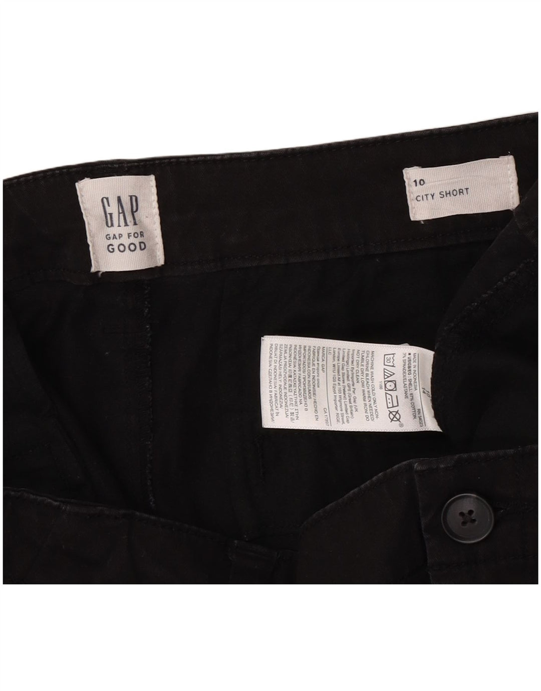 Pantaloncini chino da donna Gap US 10 Large W32 cotone nero