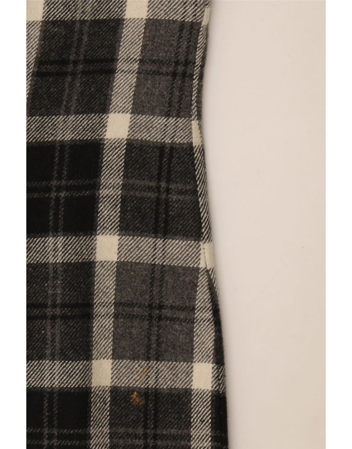 Abito tubino senza maniche vintage da donna UK 12 a quadri grigio medio