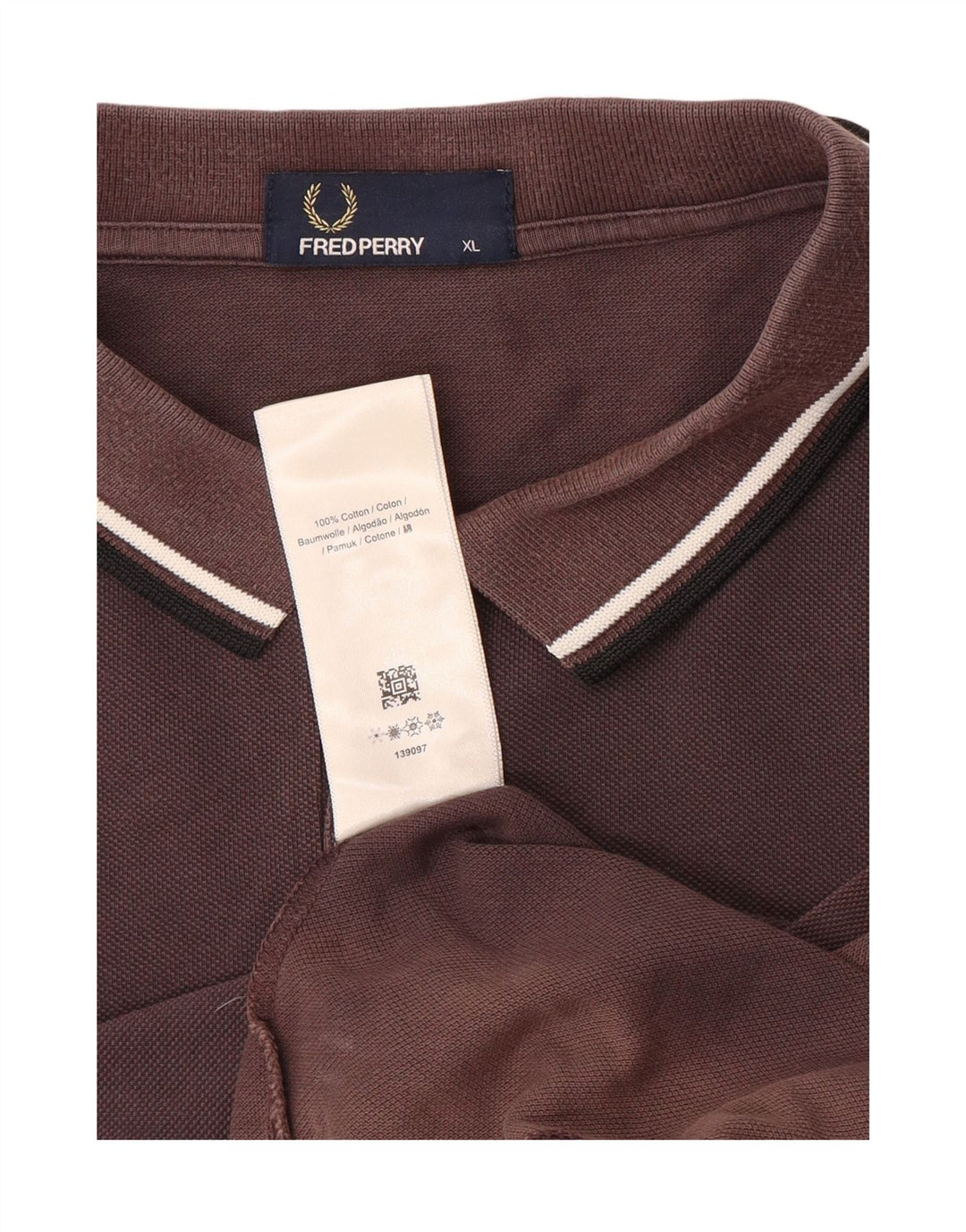 Polo da uomo Fred Perry XL in cotone marrone