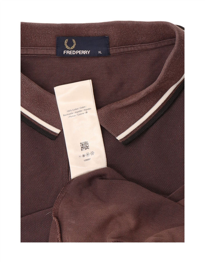 Polo da uomo Fred Perry XL in cotone marrone