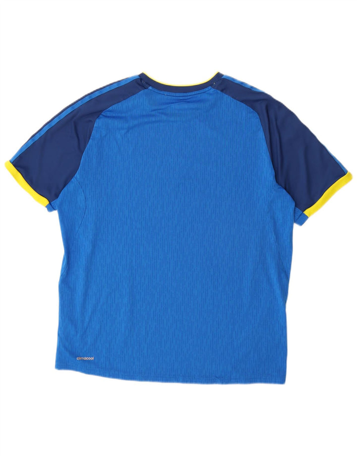 T-shirt ADIDAS da uomo Climacool Top grande in poliestere color block blu
