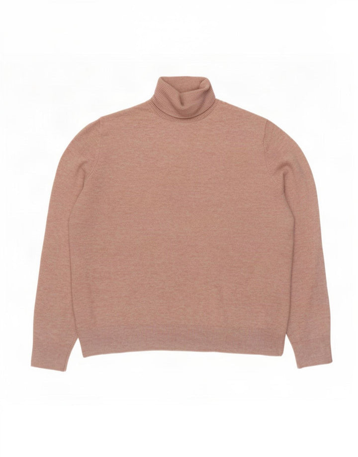 Maglione maglione a collo alto da donna Marks & Spencer UK 14 Poliestere rosa medio