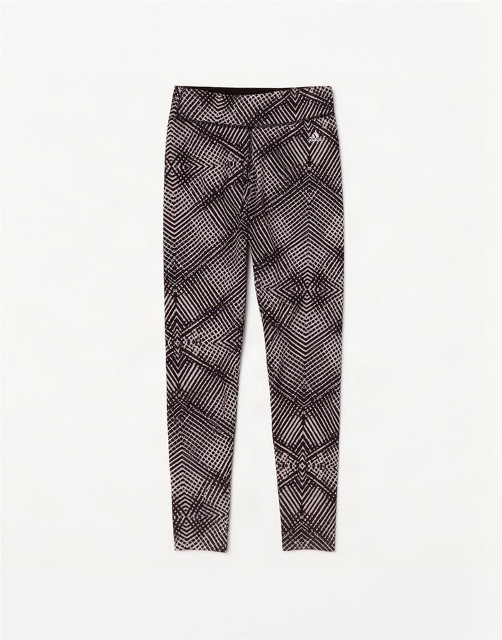 Leggings Adidas Climalite da donna UK 4/6 XS Poliestere geometrico nero