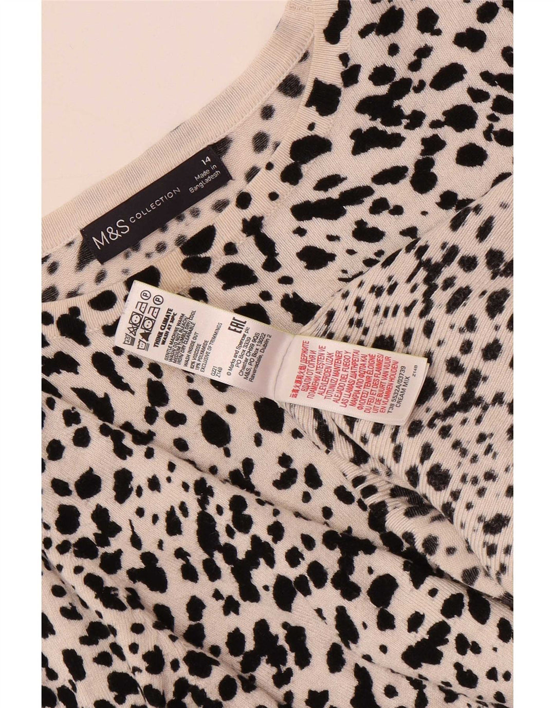 Maglione maglione con scollo a barca da donna Marks & Spencer UK 14 Beige medio
