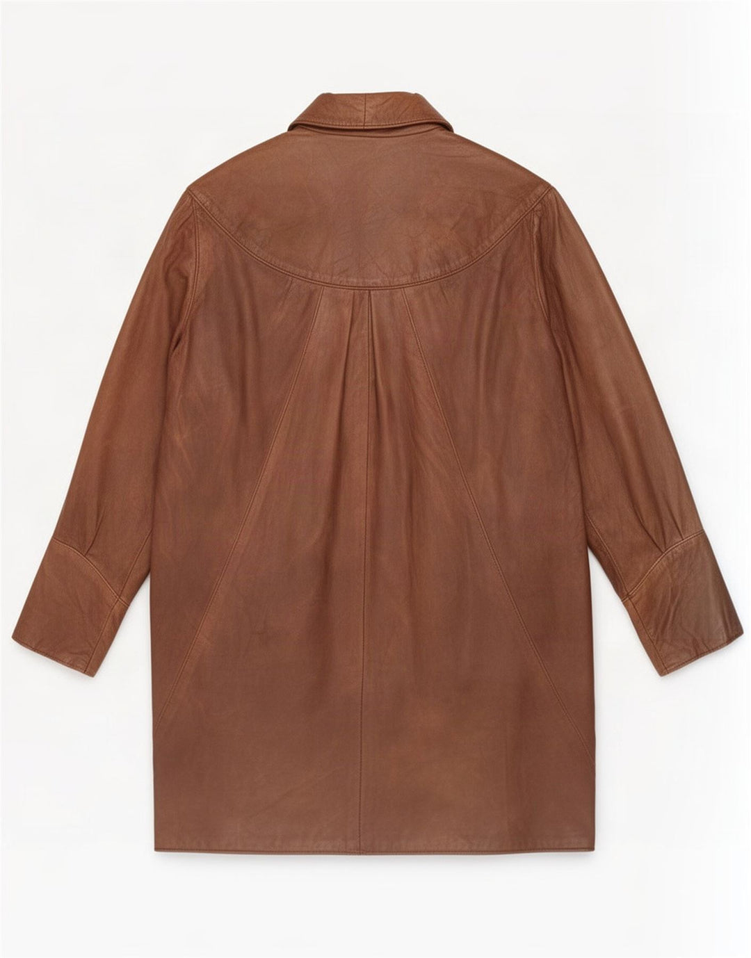Cappotto vintage in pelle di pipistrello da donna UK 16 grande marrone