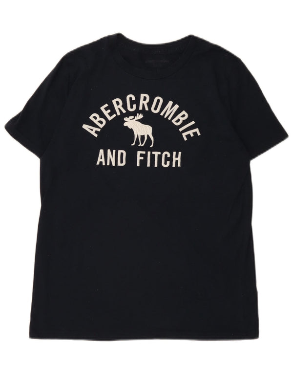 T-shirt grafica per ragazzi di Abercrombie & Fitch 15-16 anni in cotone blu navy