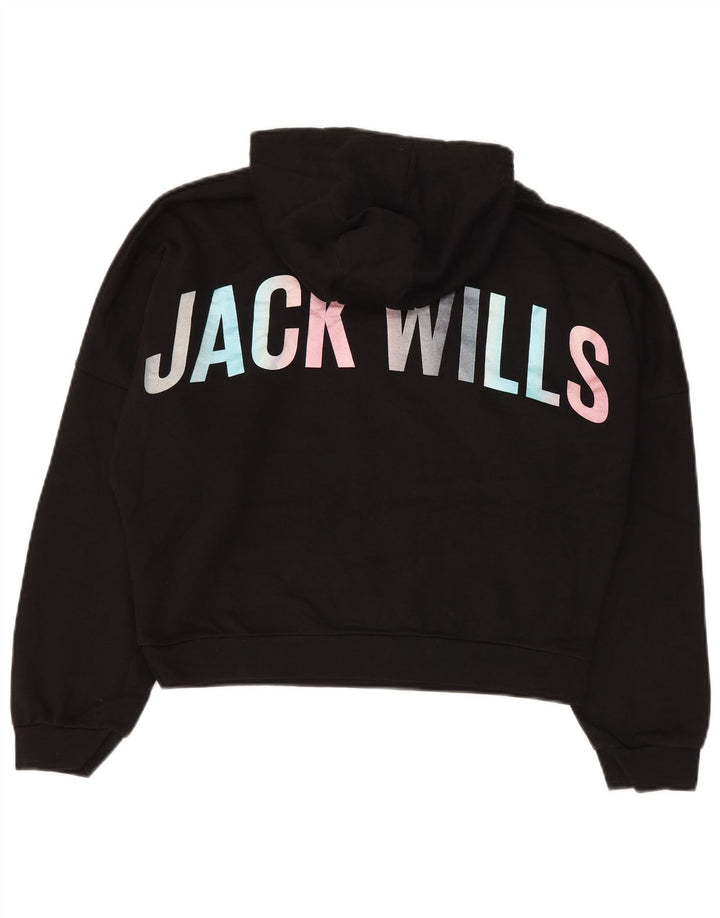 JACK WILLS Maglione con cappuccio grafico oversize da bambina 14-15 anni Nero