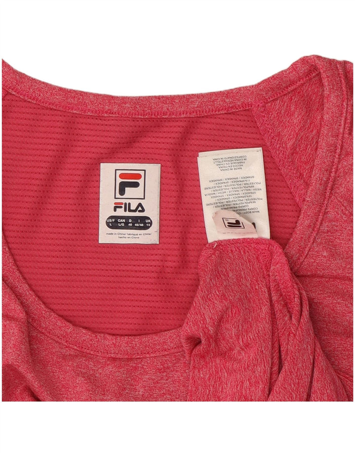 T-shirt da donna FILA Top UK 14 grande rosa poliestere