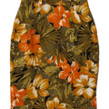 VINTAGE Womens Pencil Skirt W28 Medium  Khaki Floral Viscose Vintage Vintage and Second-Hand Vintage from Messina Hembry 