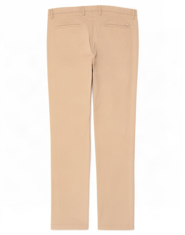 Hugo Boss Mens Slim Chino Trousers EU 50 Large W34 L30 Beige Cotton
