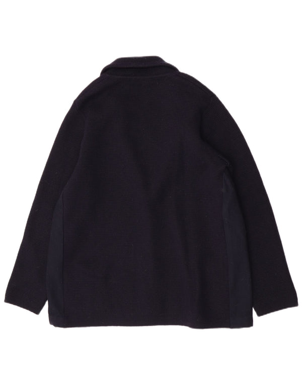 Giacca blazer vintage da donna a 2 bottoni UK 12 medio blu navy