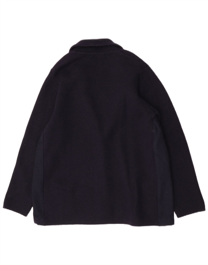 Giacca blazer vintage da donna a 2 bottoni UK 12 medio blu navy