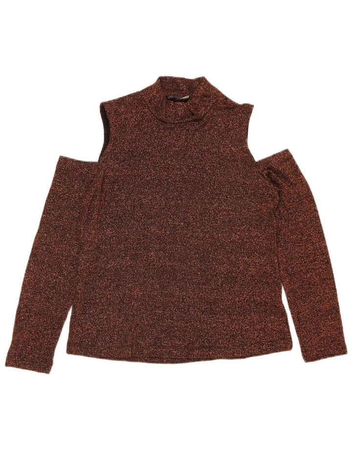Top da donna con spalle scoperte Marks & Spencer UK 10 piccolo marrone screziato