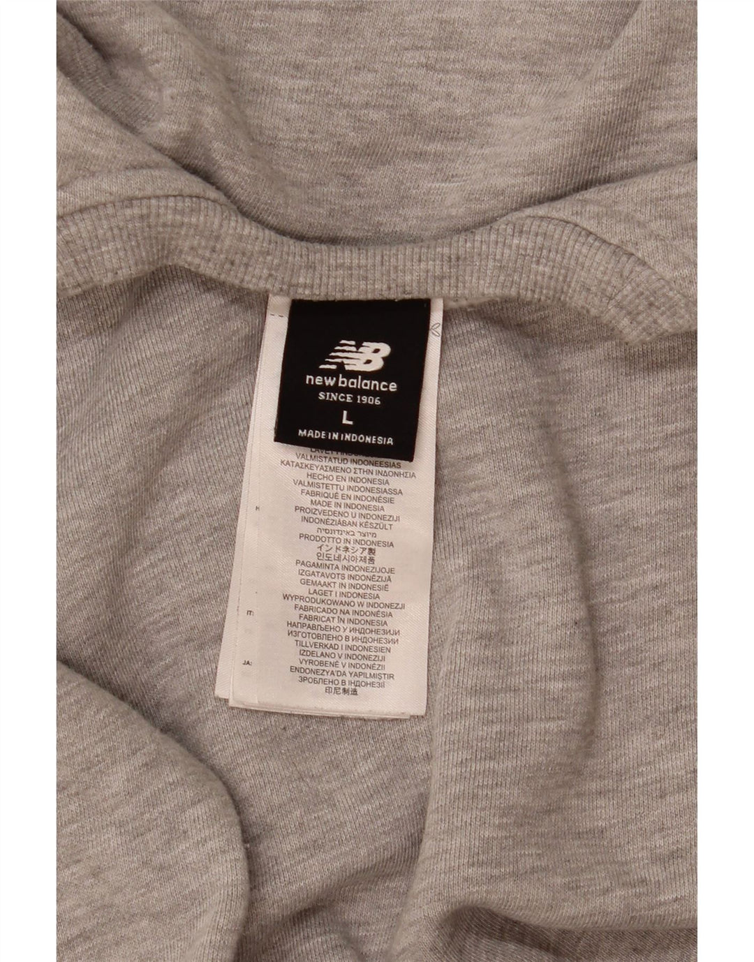 Felpa da uomo New Balance Maglione grande cotone chiazzato grigio