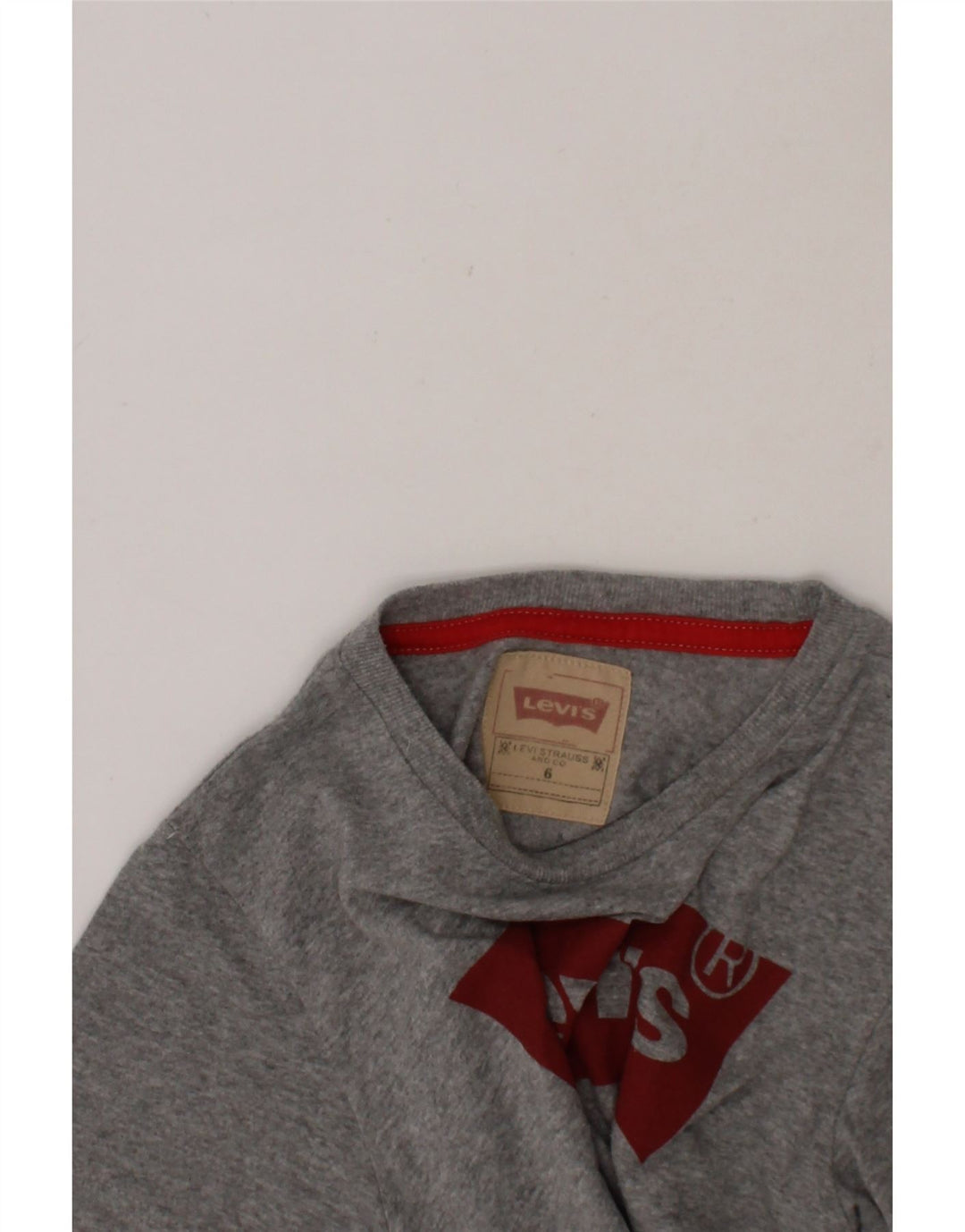 LEVI'S Boys Graphic T-Shirt Top 5-6 Years Grey Flecked Cotton Vintage Levi's and Second-Hand Levi's from Messina Hembry 