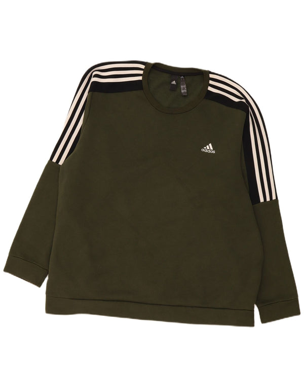 Felpa da uomo Adidas maglione 2XL cotone color block kaki