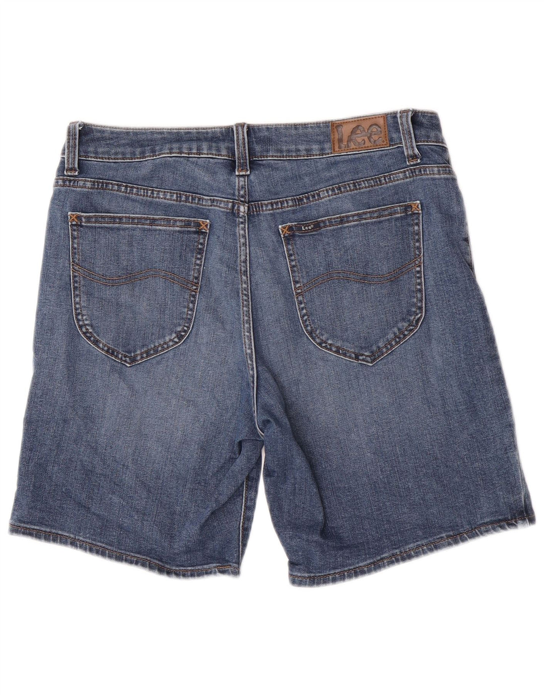 Pantaloncini di jeans Lee da donna a vita media con vestibilità regolare US 8 medi W30 cotone blu