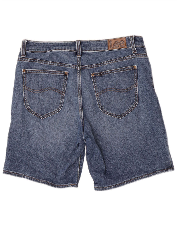 Pantaloncini di jeans Lee da donna a vita media con vestibilità regolare US 8 medi W30 cotone blu
