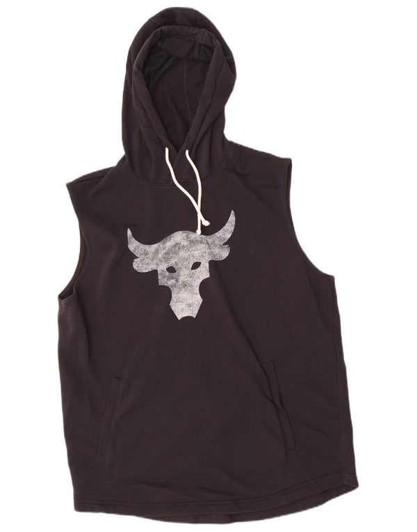 Felpa con cappuccio grafica da uomo Under Armour grande nera