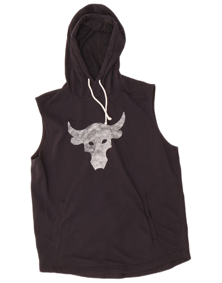 Felpa con cappuccio grafica da uomo Under Armour grande nera